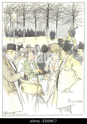 Dieses künstlerische Werk von Goudeau & Vidal mit dem Titel *Nuit d'Exécution* fängt das dunkle, dramatische Thema der Hinrichtungsnacht in der französischen Kultur ein und spiegelt ihren typischen Stil des 19. Jahrhunderts wider. Stockfoto