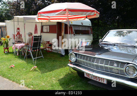 nostalgische camping bei den Classic Days 2014, Schloss Dyck Deutschland Stockfoto