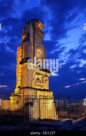 Die Philopappos Denkmal auf Philopappos Hügel, "Gegenteil" von der Akropolis von Athen, Griechenland. Stockfoto