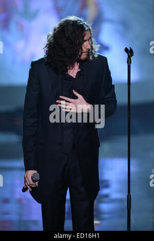 Sängerin Hozier führt während der 2014 Victorias Secret Fashion Show Stockfoto