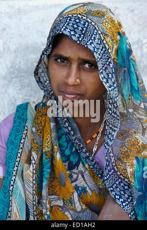 Frau des Rathwa-Stammes, Gujarat, Indien Stockfoto