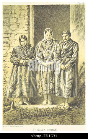 Ein Porträt oder eine Studie aus Setons Werk von 1878, die eine Frau aus St. Kilda darstellt und möglicherweise das kulturelle oder soziale Leben der Inselbewohner während dieser Zeit zeigt. Stockfoto