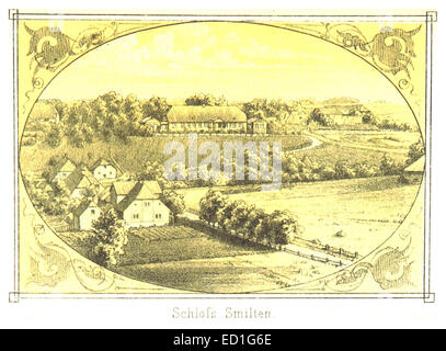 Diese 1872 entstandene Illustration aus Smilten zeigt das Schloss, wahrscheinlich eine historische oder architektonische Stätte in Europa, die die Entwürfe und den Bau europäischer Burgen aus dem 19. Jahrhundert widerspiegelt. Stockfoto