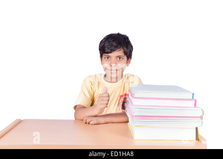 1 indische Kind junge Studenten Studie Stockfoto