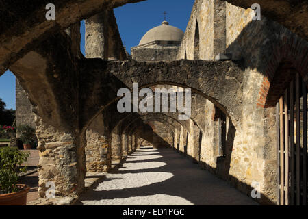 Die Klöster und unvollendete Residenzen an Mission San Jose, San Antonio, Texas Stockfoto