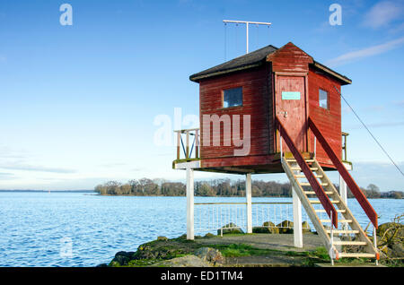 Beobachtung von den Lough Neagh sailing Club Hütte Stockfoto