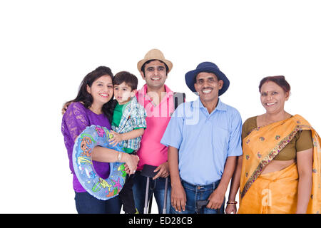 indische gemeinsame Familie Gruppe happy Journey Stockfoto