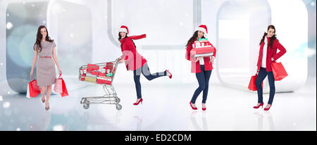 Zusammengesetztes Bild der verschiedenen eleganten Brünette Stockfoto