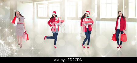 Zusammengesetztes Bild der verschiedenen eleganten Brünette Stockfoto