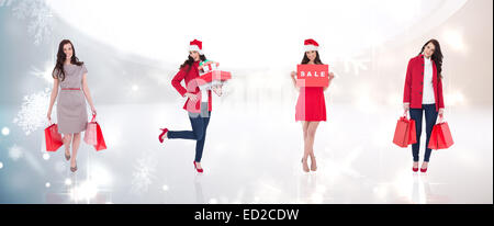 Zusammengesetztes Bild der verschiedenen eleganten Brünette Stockfoto