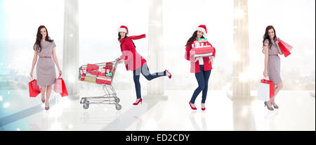 Zusammengesetztes Bild der verschiedenen eleganten Brünette Stockfoto