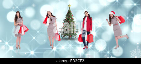 Zusammengesetztes Bild der verschiedenen eleganten Brünette Stockfoto