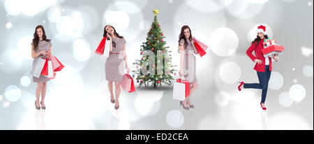 Zusammengesetztes Bild der verschiedenen eleganten Brünette Stockfoto