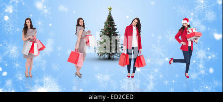 Zusammengesetztes Bild der verschiedenen eleganten Brünette Stockfoto