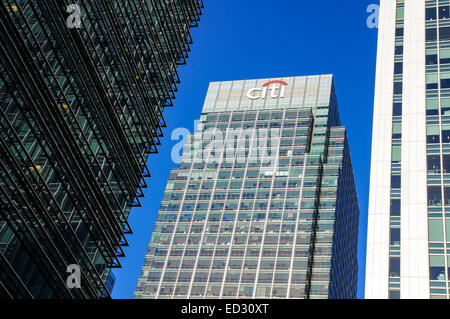 Citibank, Citigroup Building in Canary Wharf, 25 Canada Square, London England Großbritannien Stockfoto