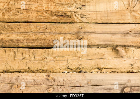 Holz Textur, alten Eichen Schwellen Stockfoto