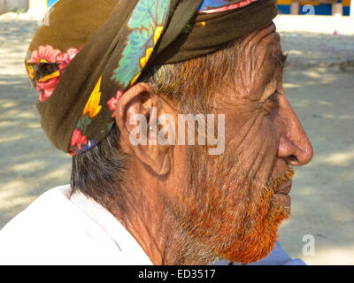 Porträt von Alter Mann aus Gujarat Indien Stockfoto