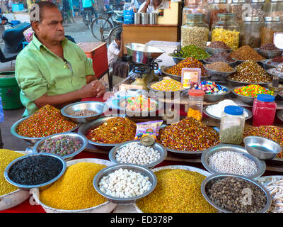 Straßenhändler in Ahmedabad, Gujarat Indien Stockfoto