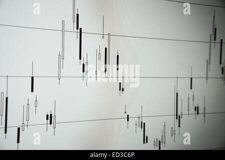 Diagramm einer Beteiligung an Kerzenhalter Stockfoto