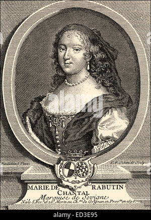 Marie de Rabutin-Chantal, Marquise de Sévigné, 1626-1696, ein französischer Adliger und Autor, Marie de Rabutin-Chantal, Marquise d Stockfoto