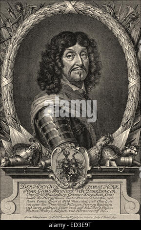 George von Derfflinger, 1606-1695, Feldmarschall in Brandenburg nach Vereinbarung des Kurfürsten und Gouverneur von Pommern, Histo Stockfoto