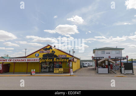 Nanton, Alberta. Haus der Canadas größte Gartenbahn Stockfoto