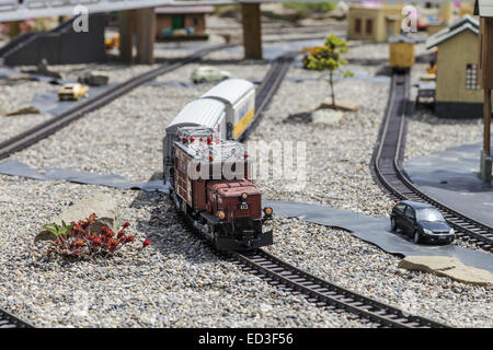 Nanton, Alberta. home von Canadas größte Gartenbahn Stockfoto