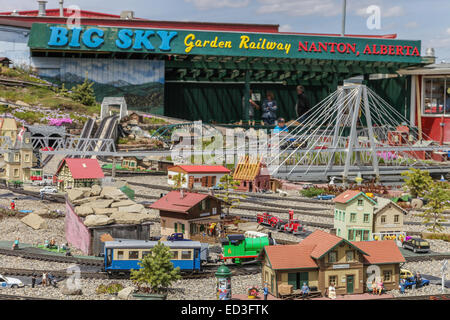 Nanton, Alberta. home von Canadas größte Gartenbahn Stockfoto