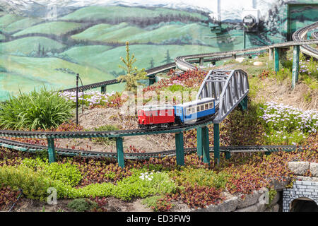 Nanton, Alberta. home von Canadas größte Gartenbahn Stockfoto