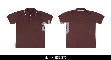 leere Poloshirt Satz (vorne, hinten) auf weißem Hintergrund Stockfoto