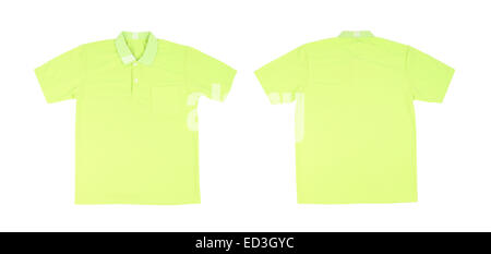leere Poloshirt Satz (vorne, hinten) auf weißem Hintergrund Stockfoto