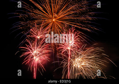 Feuerwerk an Silvester Stockfoto