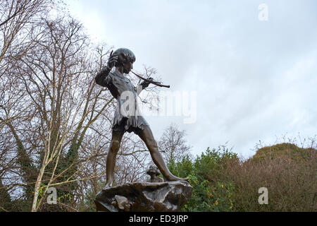 LONDON, UK - 23. Dezember: Detail der Statue von Peter Pan. 23. Dezember 2014 in London. Die Skulptur von Sir George Frampton, war Stockfoto