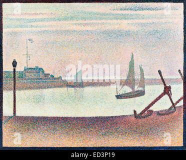 Georges Seurat, The Channel bei Gravelines, Abend 1890 Öl auf Leinwand. Museum of Modern Art, New York, USA. Stockfoto