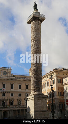 Italien. Rom. Spalte von Marcus Aurelius. Szene aus den Marcomannics kriegen. Errichtet, 180-196. Stockfoto