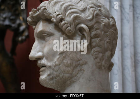 Büste des Kaisers Hadrian (76 AD - 138 n. Chr.). Von Hadrians Mausoleum (Engelsburg). 2. C. AD. Vatikanischen Museen. Vatikan c Stockfoto