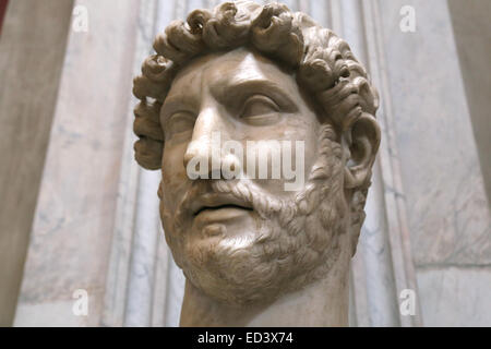 Büste des Kaisers Hadrian (76 AD - 138 n. Chr.). Von Hadrians Mausoleum (Engelsburg). 2. C. AD. Vatikanischen Museen. Stockfoto