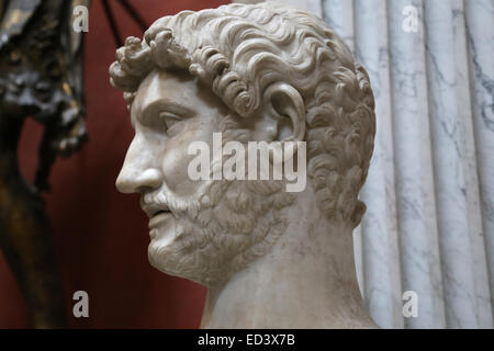 Büste des Kaisers Hadrian (76 AD - 138 n. Chr.). Von Hadrians Mausoleum (Engelsburg). 2. C. AD. Vatikanischen Museen. Vatikan c Stockfoto