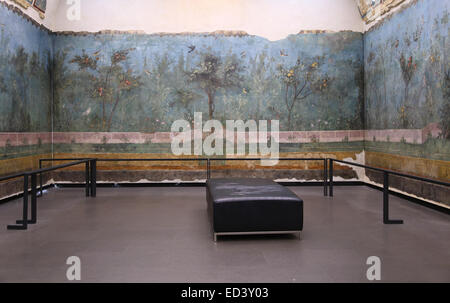 Italien. Rom. Villa Livia. Garten, entfernt aus dem Triclinium (Esszimmer).30-20 v. Chr. gemalt. Stockfoto
