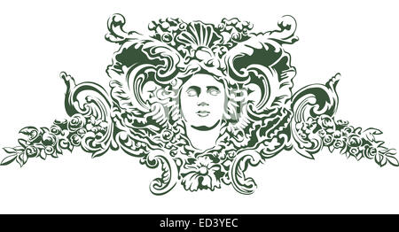 Weibliches Gesicht verziert. Stockfoto