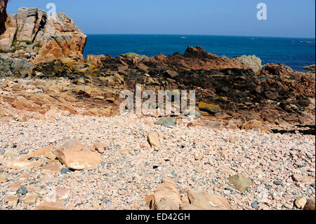 Ile de Bréhat, rosa Granit Küste, Cotes-d'Armor, Bretagne, Frankreich Stockfoto