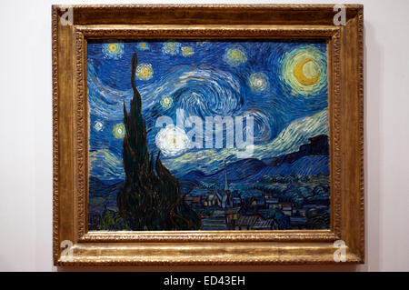 "Starry Night" von Van Gogh an das Museum of Modern Art (MOMA). Der Sternenhimmel ist ein Öl auf Leinwand Gemälde von der niederländischen post Stockfoto