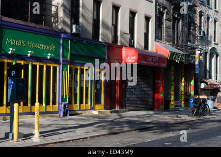 Maras hausgemachte Restaurant. East Village, Alphabet-Stadt. New York. Wenn alles dieses Viertel charakterisiert ist, dass es die Stockfoto