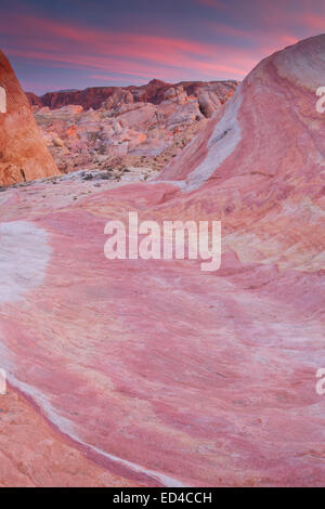 Bunte Sandstein, Valley of Fire State Park, in der Nähe von Las Vegas, Nevada. Stockfoto