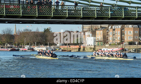 10.12.2014. Oxford University Boat Club - Trial VIIIs Herren.  Lage:-Themse, London, Vereinigtes Königreich zwischen Putney (St Stockfoto