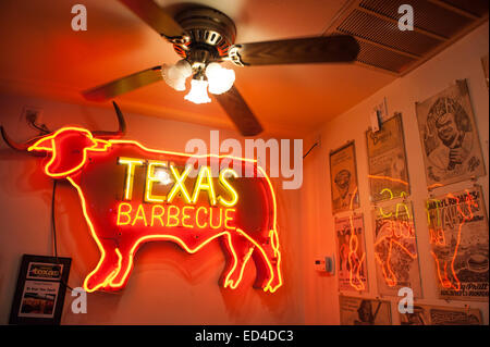 Texas Grill Leuchtreklame, Austin, TX, USA Stockfoto