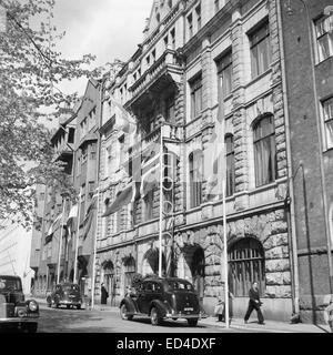 Das Funkhaus des finnischen Rundfunks in Helsinki, Blick auf die Straße. Stockfoto