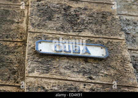 Kubanische Straßenschild Stockfoto