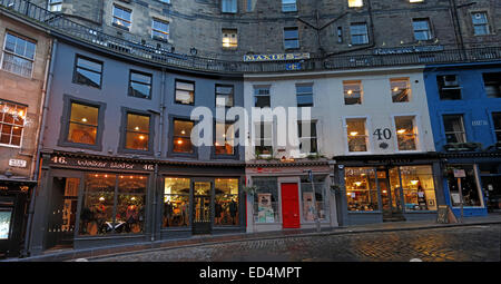 Edinburghs historische Victoria St Panorama, Stadtzentrum, Lothian, Schottland, UK Stockfoto