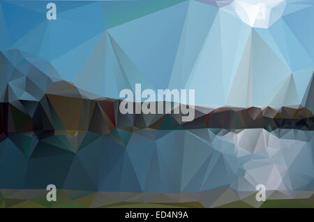 Landschaft in einem minimalistischen Stil. Stockfoto